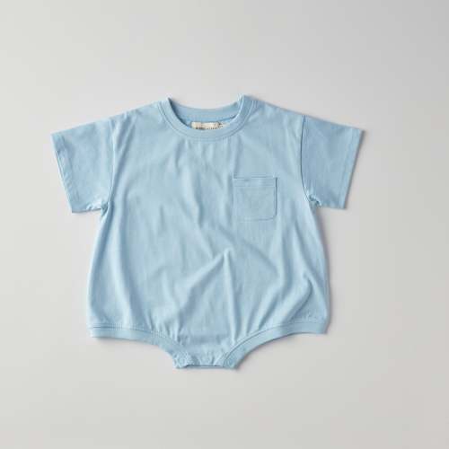 NB Cory Pocket Romper | Dream Blue