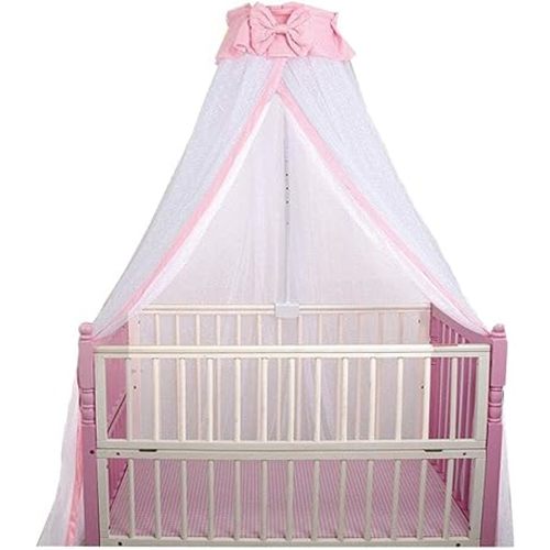 CdyBox Breathable Crib Netting Bed Curtains Canopy for Kids Mosquito Net Bedroom Decor (Pink, Mosquito net)