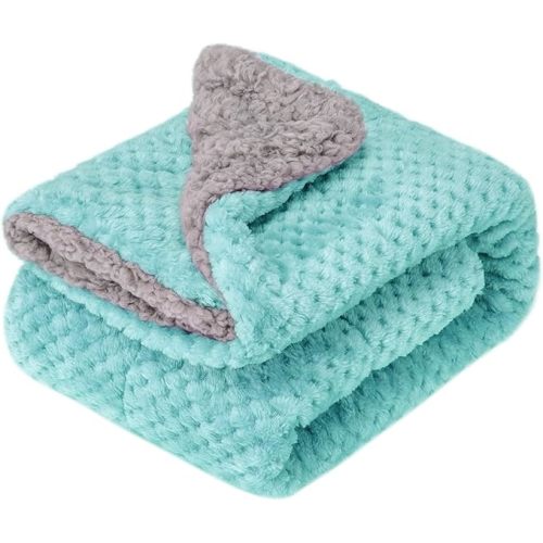 Fuzzy Sherpa Reversible Blanket for Baby, Soft Warm Cozy Coral Fleece Toddler, Infant or Newborn Reversible Blanket for Crib, Stroller, Travel, 30”×40”, Baby Pink