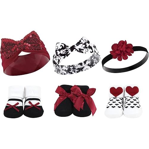 Hudson Baby Girl's Headband and Socks Giftset