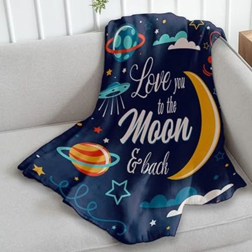 Infinity Republic - Love You to The Moon & Back Super Plush Blanket - Perfect for Babies, Kids, Teens, Gifts, Nurseries, etc!