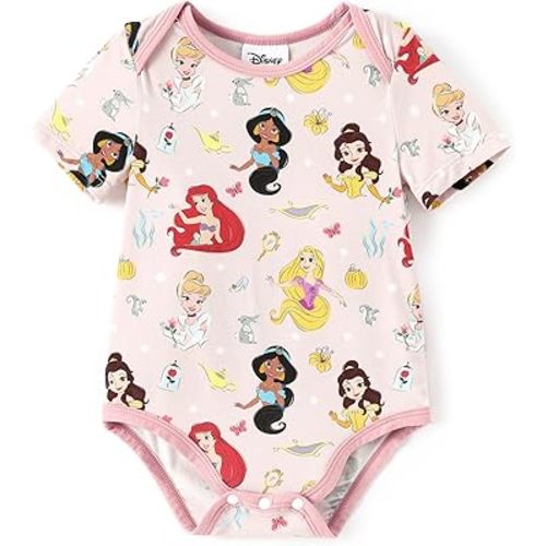 Disney Stitch Princess Marvel Spiderman Mickey and Friends Baby Girls Clothes Snap Bodysuit for Newborn to Infant