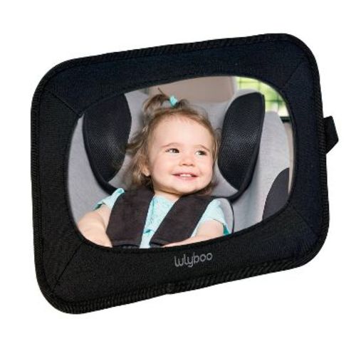 Lulyboo Basic Car Mirror - Black: Back Seat Mirror, 9" Depth, 12.5" Width