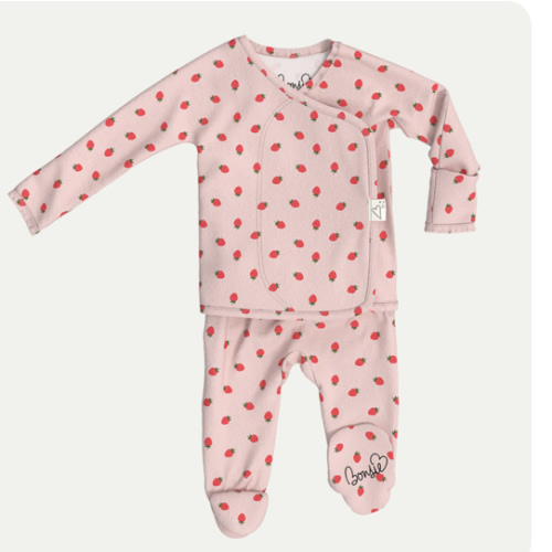 Footie - Strawberries – Bonsie Skin to Skin Babywear