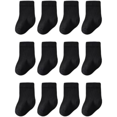 Baby Crew Socks Baby Newborn Socks 12-Pack Baby Sock 0-3/3-6 Months Infant