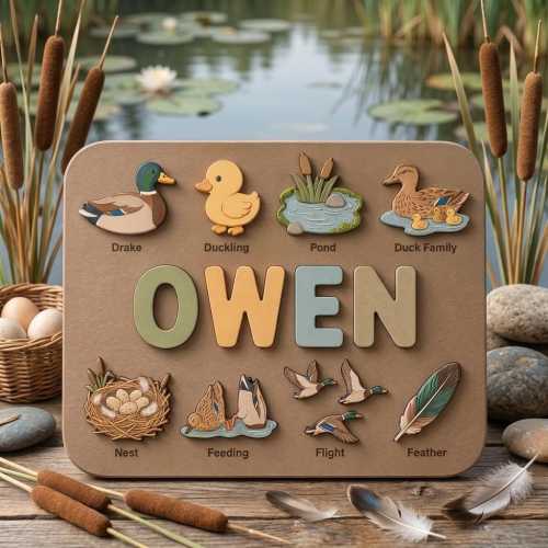 Personalized Duck Name Puzzle | Waterfowl Wooden Name Puzzle | Custom Pond Montessori Puzzle | Baby Shower Gift