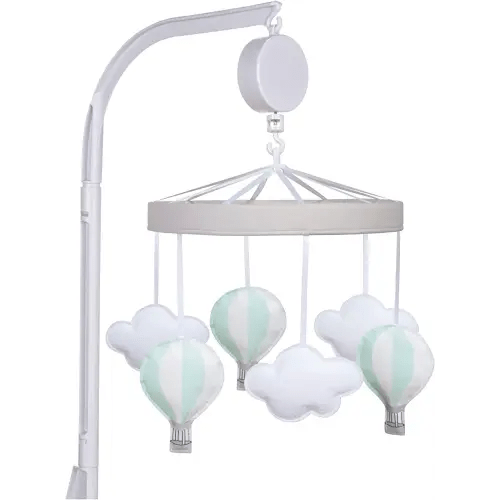 Sammy & Lou Hot Air Balloon Baby Crib Mobile with Music, Crib Mobile Arm Fits Standard Crib Rail