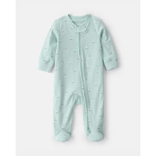 Baby Boy Sailboat 2-Way Zip Sleep & Play Pajama - Green | Carter's