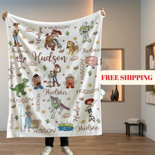 Toy Story Blanket, Baby Shower Gift, Customizable Blanket, Disney Blanket, Disney Home Decor, Woody and Buzz Blanket, Woody Sherpa Blanket