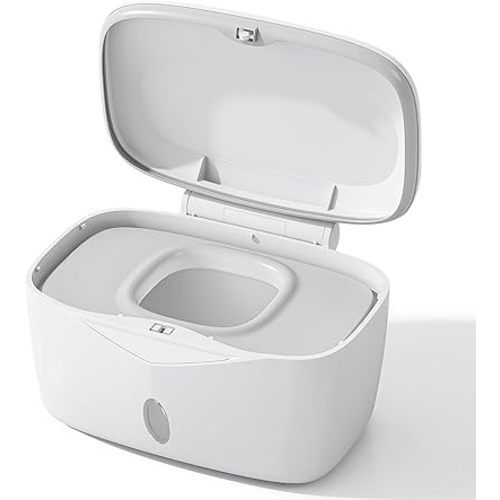 Wipes Dispenser with Weighted Plate, X2 PRO, Seposeve Perfect Pull Baby Wipe Holder, Refillable Wipe Container, Keeps Wipes Fresh, One-Handed Operation. Non-Slip, Easy Open/Close Wipes Case, Grey