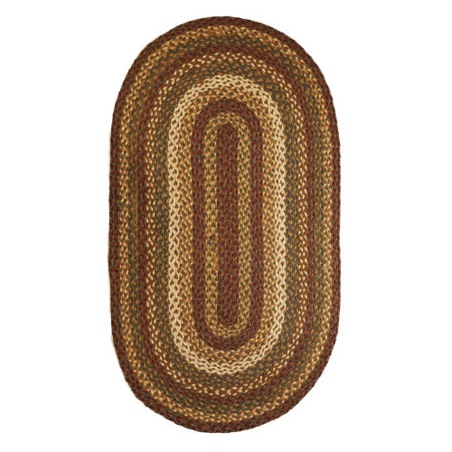 Winston Porter Oval Amadeusz Geometric Braided Brown/Green/Crimson Area Rug & Reviews | Wayfair