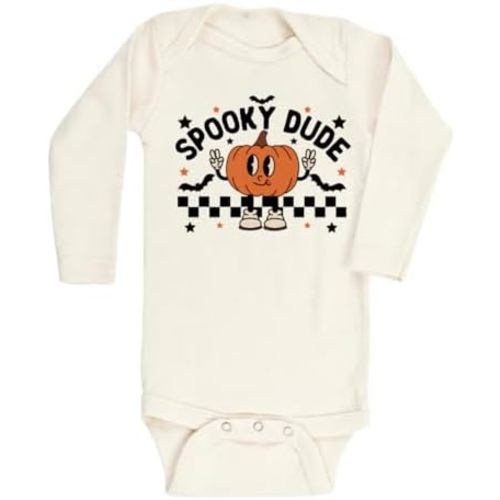 Spooky Dude Halloween Pumpkin Baby Bodysuit, Newborn Outfit, Baby Clothes, Gift for Children