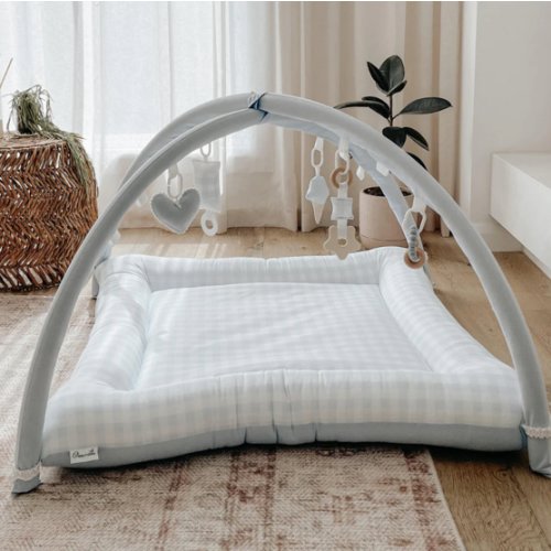 ♡ Activity Mat - Baby Blue Gingham. Pre-Order March ♡ – Clover and Lola