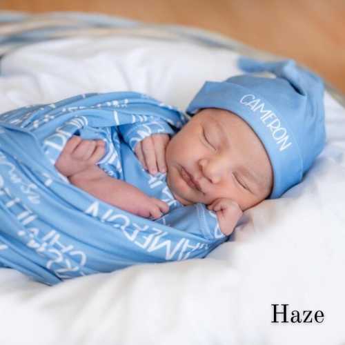 Baby Swaddle Set with Hat Newborn Name Blanket Custom Name Newborn Gift for Girl Nursery Bundle Infant Wear Photography Prop Baby Shower