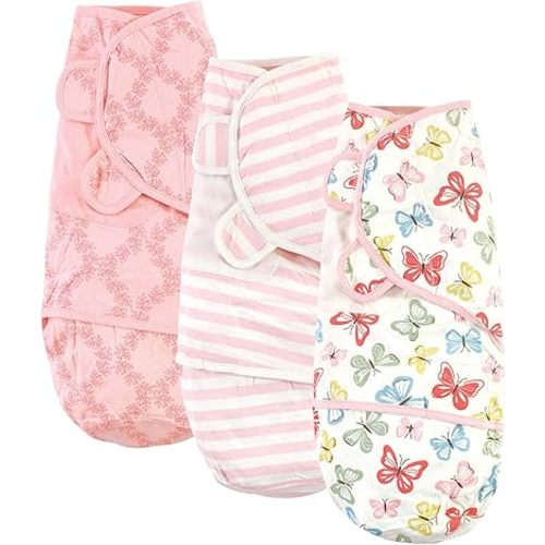 Touched by Nature Unisex Baby Organic Cotton Swaddle Wraps, Butterflies, 0-3 Months