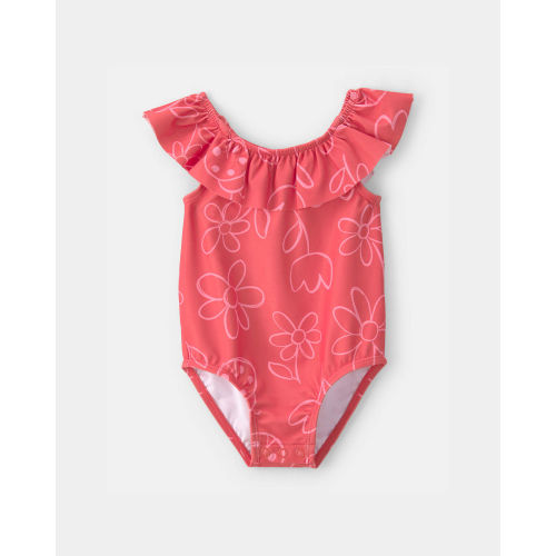 Baby Girl Floral 1-Piece Swimsuit - Red | Carter's