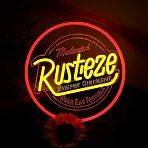 Rust Neon Eze Sign Car Bumper Neon Sign for Wall Decor, Dimmable LED Neon Light for Bedroom Living Room Gaming Room Man Cave Garage, USB Powered Lights for Birthday gifts