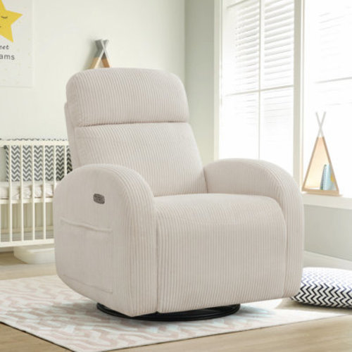 Latitude Run® Delba Fabric Swivel Rocker Power Recliner, 270° Swivel Nursery Glider Recliner with USB & Type-C Port & Reviews | Wayfair