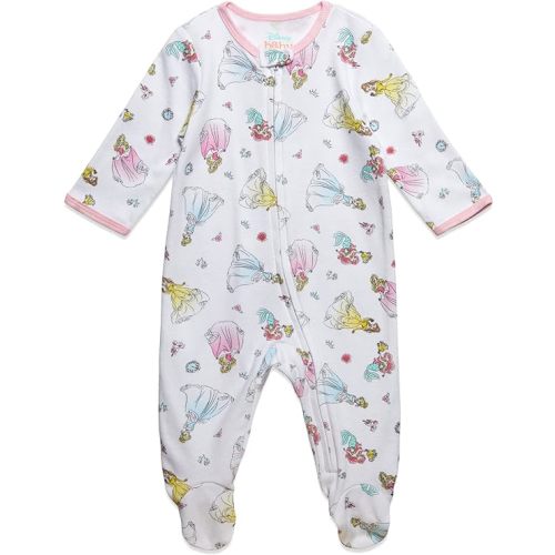 Disney Baby Girls 2 Pack Zip Up Sleep N' Plays Newborn to Infant Sizes (Newborn - 24 Months)