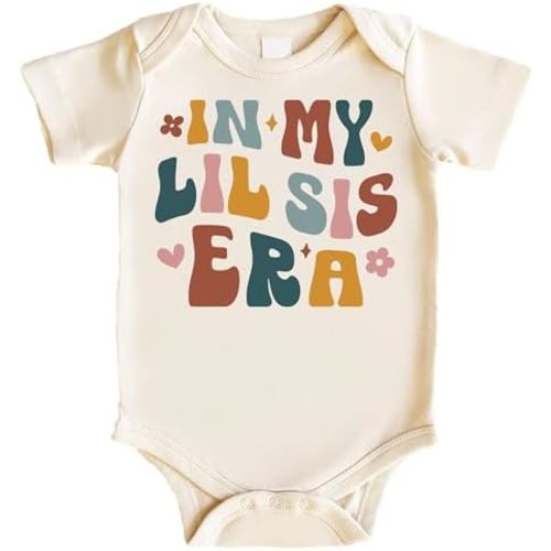 Olive Loves Apple In My Little Sister Era Bodysuit for Baby Girls Matching Little Sister Era Bodysuit