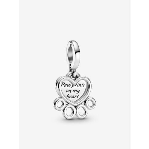 Hearts & Paw Print Dangle Charm
