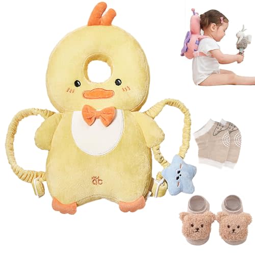 Baby Walker Head Protector Backpack Wear,Toddler Adjustable Baby Head Protection Backpack for Safety Baby Learning Walking Crawling (Chicken)