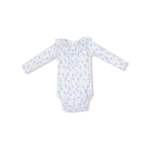 Ribbed Ruffle Collar Bodysuit, Romi Floral