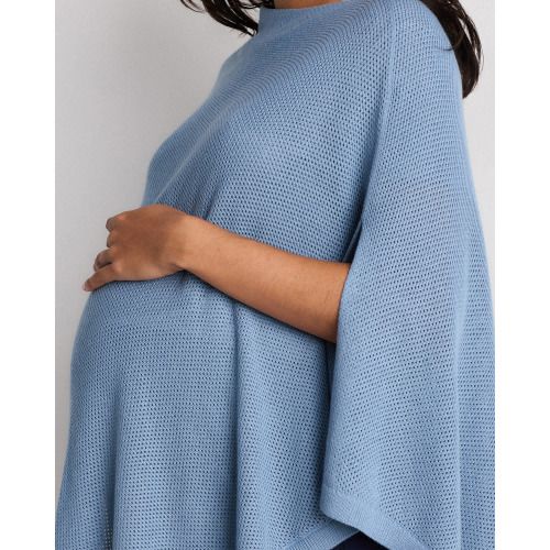Lightweight Cotton Cashmere Nursing Shawl in Mountain Spring Blue