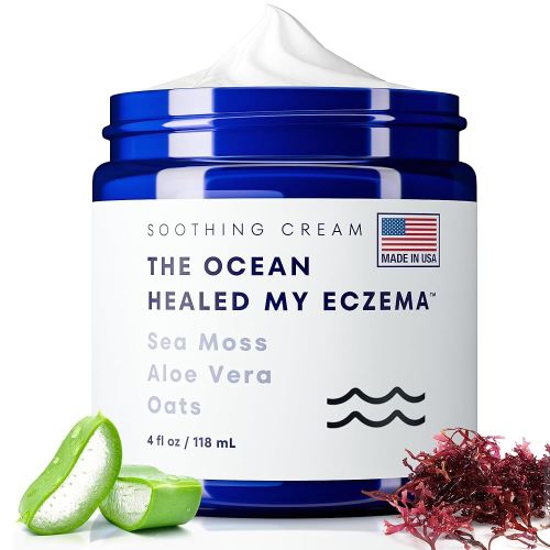 Natural Soothing Cream - Sea Moss Colloidal Oats - for Eczema Psoriasis Prone Skin - Minerals from The Sea - for Sensitive Skin - Hydrating Eczema Cream for Dry Skin (4 Oz)