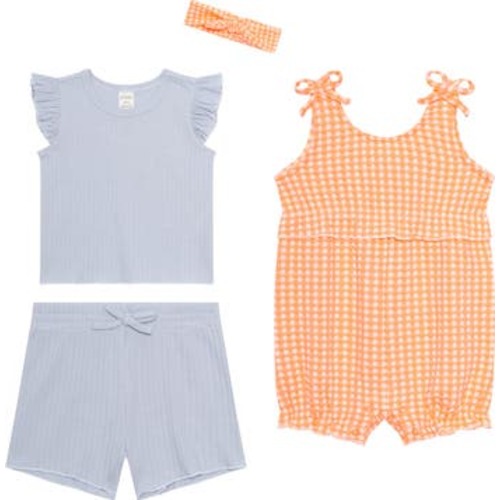 4-Piece Top, Shorts, Romper & Headband Gift Set