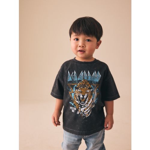 Washed Black Short Sleeve Band Graphic T-Shirt (3mths-8yrs)