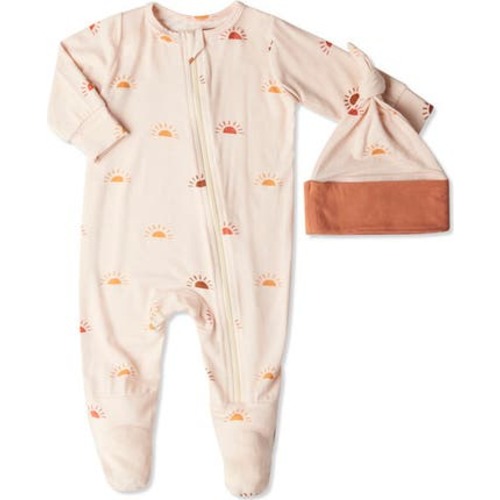 Jersey Long Sleeve Footie & Hat Set, 0-3M