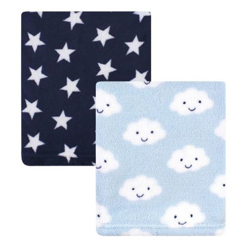 Hudson Baby Infant Boy Silky Plush Blanket, Clouds, 30x36 inches