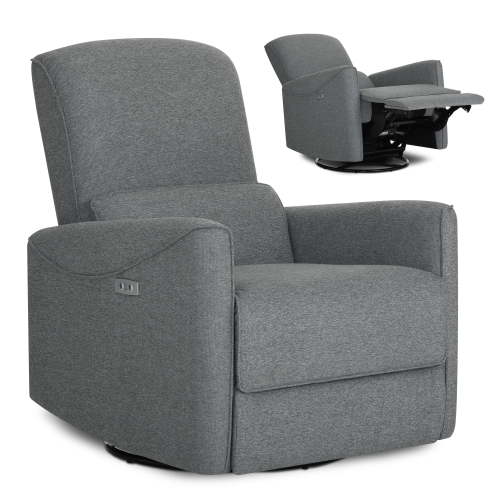 Evolur Belmont Power Recliner with Massager, Cosmic Grey