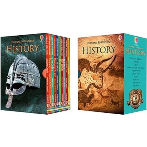 Usborne Beginners History 10 Books Collection Box Set (Stone Age, Iron Age, Egyptians, Ancient Greeks, Romans, Vikings, Castles & MORE!)