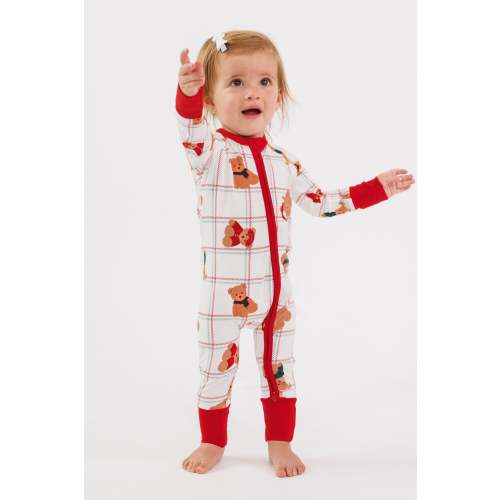 Cozy Christmas Bears Zipper Romper