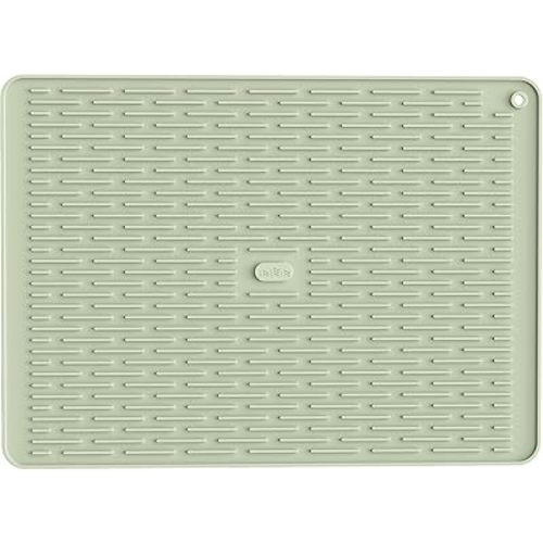 ME.FAN Silicone Dish Drying Mat for Kitchen Counter, Dish Drying Pad for Sink, Refrigerator or Drawer, Countertop Protection Pad XL - 23''×17''- Desert Sage