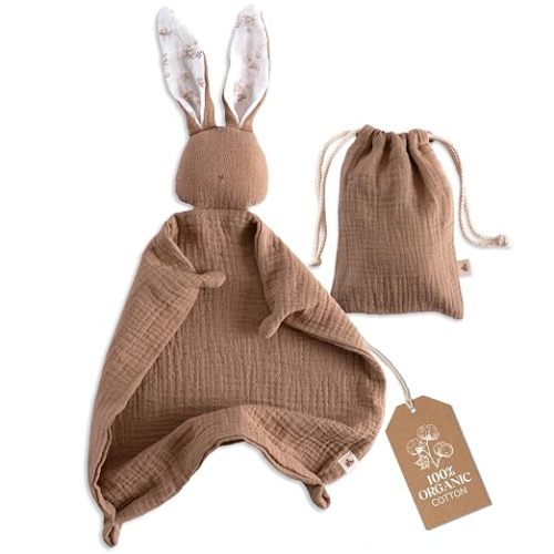 Mikito Organic Cotton Baby Muslin Lovey Bunny