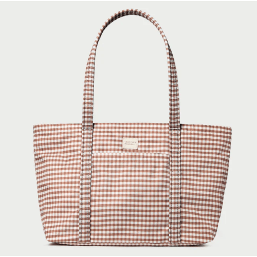 Mira Brown Gingham Everyday Tote | Totes | Handbags