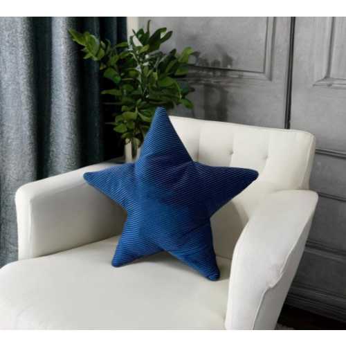 Elegance Navy  Blue Corduroy Star Shaped Decorative Pillow-Interior Accessory-Birthday gift-Nursery decor-Housewarming Gift