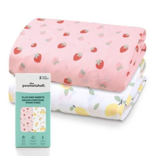 The Peanutshell Pack n Play Sheets, Mini Crib Sheets, Fits 39" x 27", 2 Pack