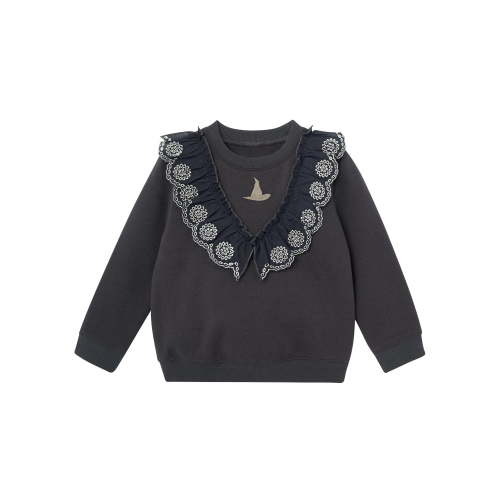 Modern Moments Toddler Girl Elphaba Wicked Eyelet Ruffle Sweatshirt, Sizes 12 Months - 5T