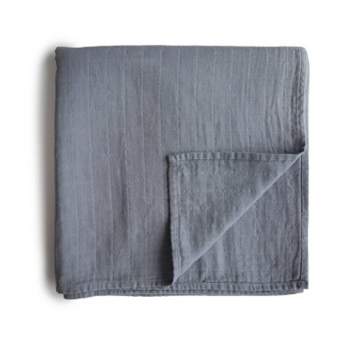 Mushie Muslin Swaddle Blanket Organic Cotton - Tradewinds