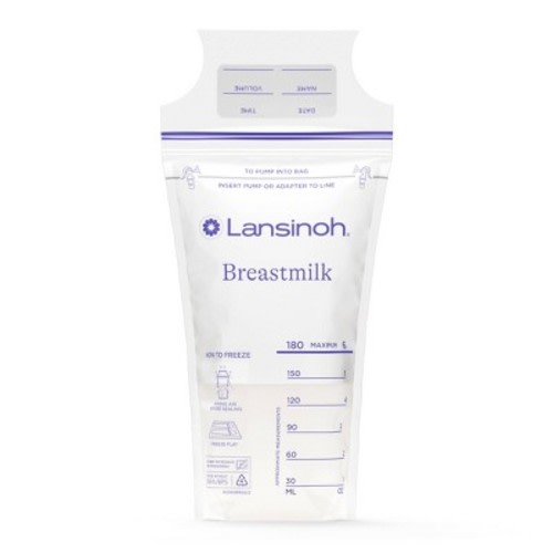 Lansinoh Breast Milk Storage Bags, Fast Freeze & Thaw Breast Milk Bags for Baby Bottle Feeding - 200ct/6oz