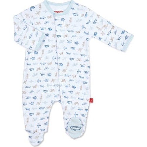 Airplanes Organic Cotton Magnetic Footie