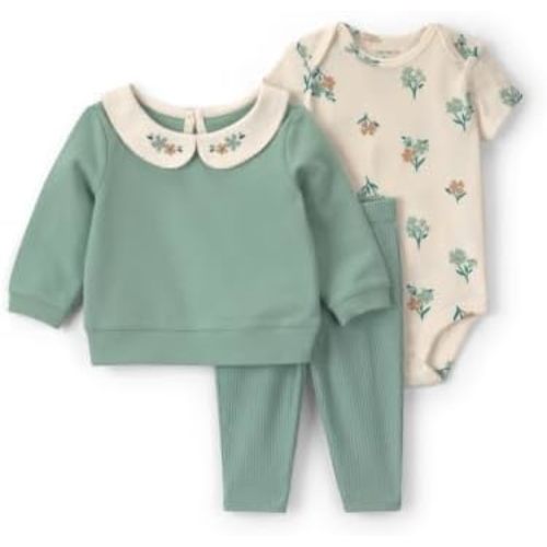 Carter's Baby Girls' 3-piece Bodysuit Pant Sets