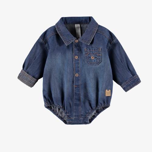 Cache-couche bleu en denim, naissance | Souris Mini - Souris Mini