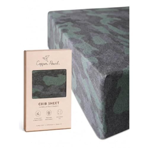 Copper Pearl Premium Knit Baby Crib Sheets for Boys and Girls Breathable and Soft, Fitted Crib Sheets for Standard Baby Mattresses, Hunter