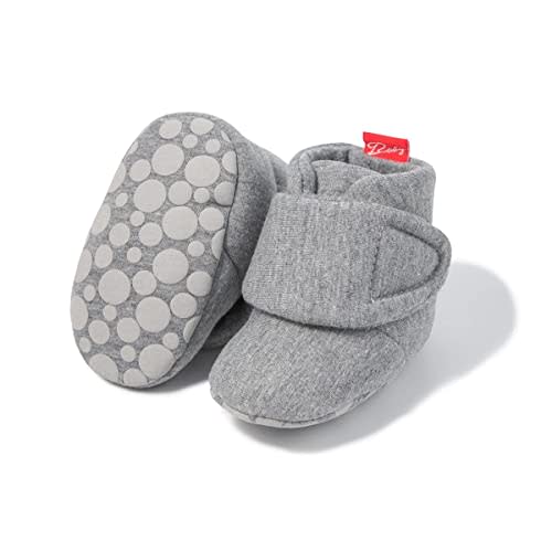 Sawimlgy Newborn Infant Baby Girl Boy Cotton Booties Stay On Sock Slippers Soft Bedroom Shoes Non-Skid Ankle Boots With Grippers Toddler Crib Warm Shoe First Walker Birthday Shower