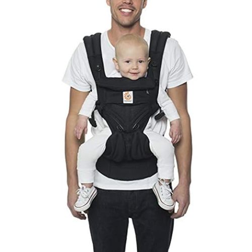 Ergobaby Omni Classic Baby Carrier Newborn to Toddler - Breathable Baby Carriers for Summer - All-Position Carrier with Lumbar Support (7-45 Pounds), Mesh, Onyx Black